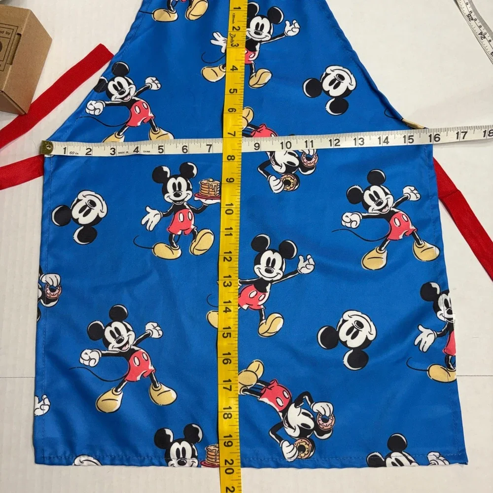 Disney Mickey Mouse Kids 7pc Baking Set Apron Bowl Spatulas Cookie Cutters Sz6/7